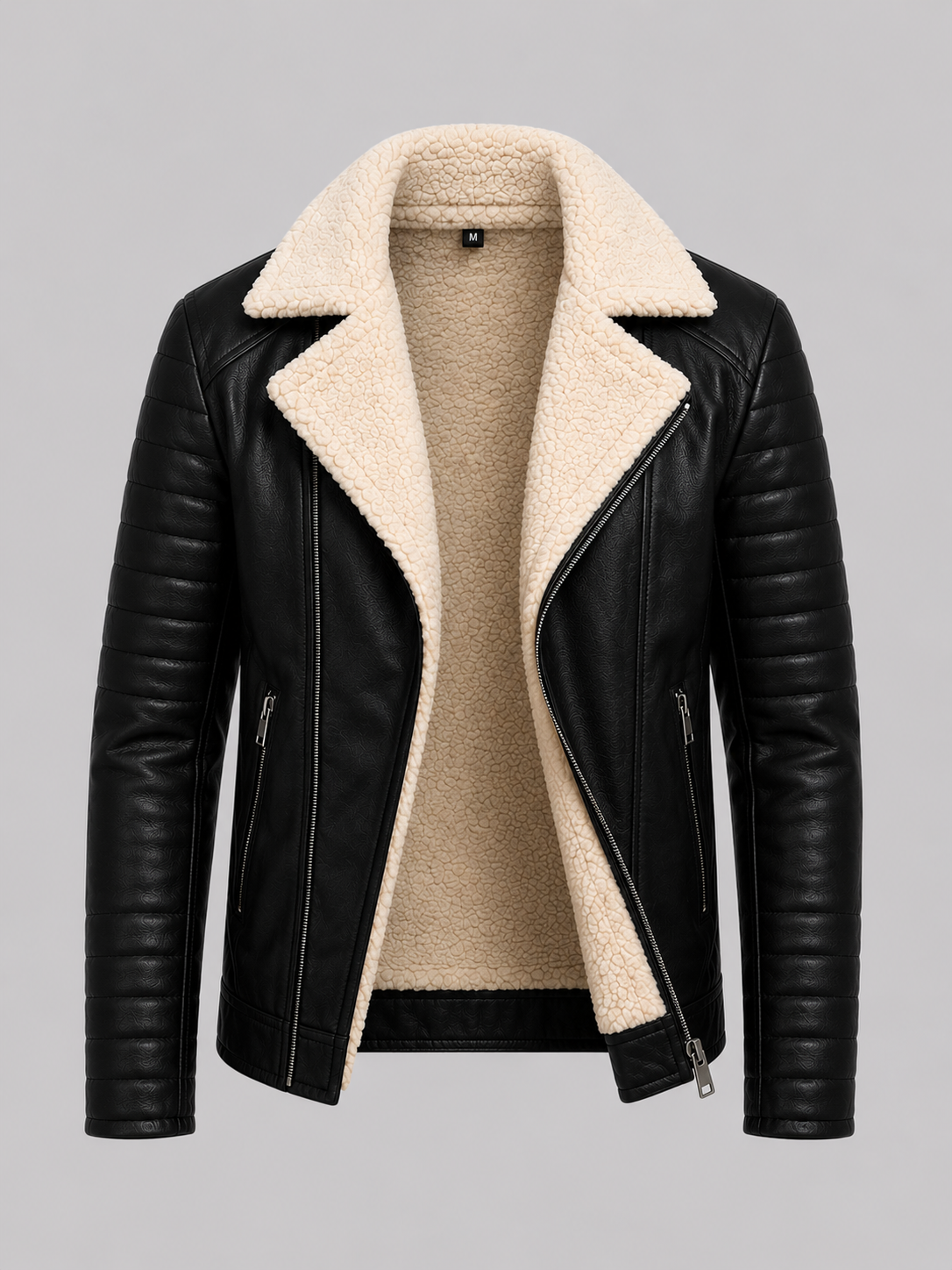 Chaqueta Nordic Premium™ en Cuero con Ovejero en Algodón
