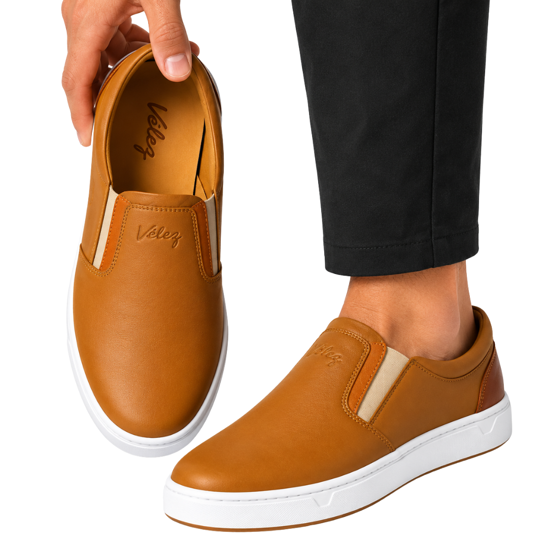 MOCASIN ORTOPEDIC CABALLERO VELEZ DE CUERO | ¡PRECIO ESPECIAL 50% OFF! + CAJA